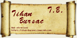 Tihan Bursać vizit kartica
